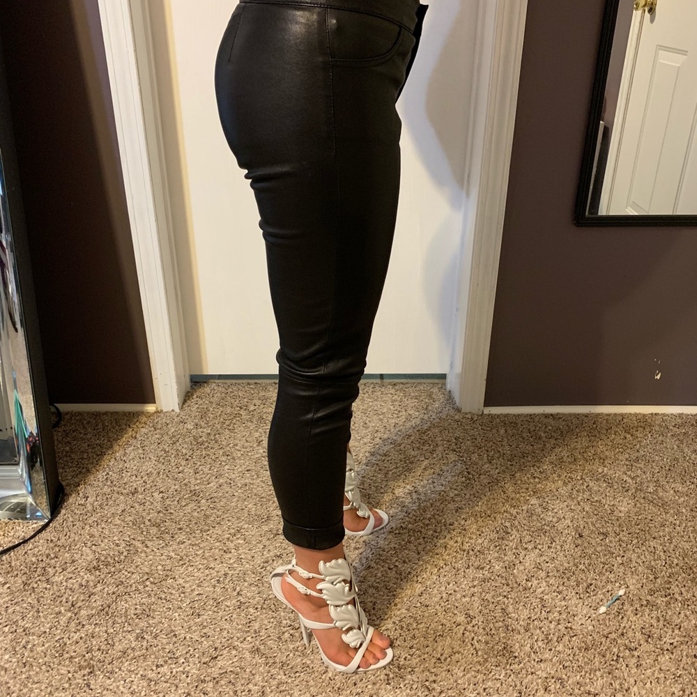 Black leather Capri